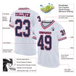 Custom White Navy-Red Mesh Authentic Throwback Football Jersey Custom White Navy-Red Mesh Authentic Throwback Football Jersey