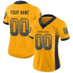 Custom Gold Navy-Powder Blue Mesh Drift Fashion Football Jersey Custom Gold Navy-Powder Blue Mesh Drift Fashion Football Jersey