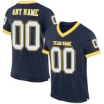 Custom Navy White-Gold Mesh Authentic Throwback Football Jersey Custom Navy White-Gold Mesh Authentic Throwback Football Jersey