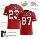Custom Red White-Black Mesh Authentic Football Jersey Custom Red White-Black Mesh Authentic Football Jersey