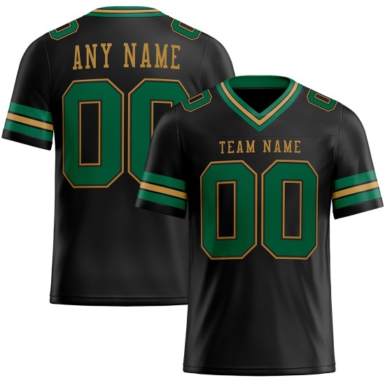 Custom Black Kelly Green-Old Gold Mesh Authentic Football Jersey Custom Black Kelly Green-Old Gold Mesh Authentic Football Jersey