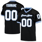 Custom Black White-Light Blue Mesh Authentic Throwback Football Jersey Custom Black White-Light Blue Mesh Authentic Throwback Football Jersey