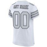 Custom White Silver-Black Mesh Authentic Football Jersey Custom White Silver-Black Mesh Authentic Football Jersey