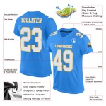 Custom Powder Blue White-Gold Mesh Authentic Football Jersey Custom Powder Blue White-Gold Mesh Authentic Football Jersey