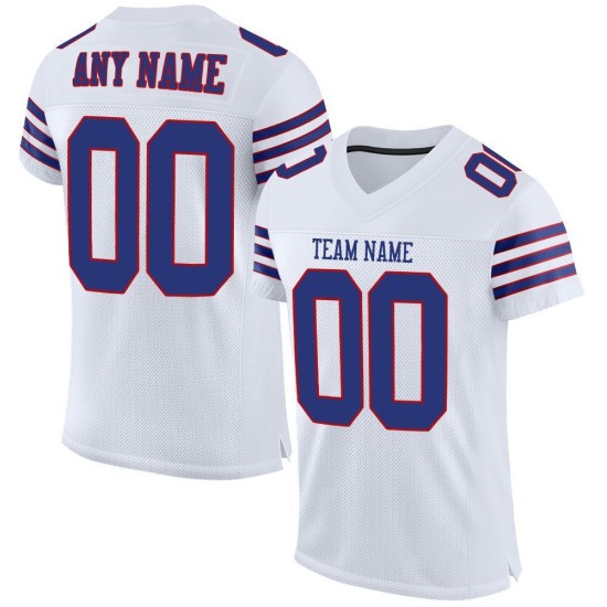 Custom White Royal-Red Mesh Authentic Football Jersey Custom White Royal-Red Mesh Authentic Football Jersey