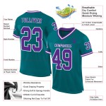 Custom Teal Purple-White Mesh Authentic Throwback Football Jersey Custom Teal Purple-White Mesh Authentic Throwback Football Jersey