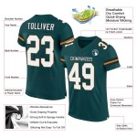 Custom Midnight Green White-Old Gold Mesh Authentic Football Jersey Custom Midnight Green White-Old Gold Mesh Authentic Football Jersey