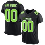 Custom Black Neon Green-White Mesh Authentic Football Jersey Custom Black Neon Green-White Mesh Authentic Football Jersey