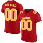 Custom Red Gold-White Mesh Authentic Football Jersey Custom Red Gold-White Mesh Authentic Football Jersey