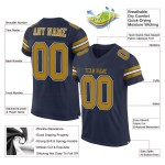 Custom Navy Old Gold-White Mesh Authentic Football Jersey Custom Navy Old Gold-White Mesh Authentic Football Jersey
