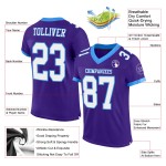 Custom Purple White-Powder Blue Mesh Authentic Football Jersey Custom Purple White-Powder Blue Mesh Authentic Football Jersey