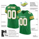 Custom Grass Green White-Gold Mesh Authentic Football Jersey Custom Grass Green White-Gold Mesh Authentic Football Jersey