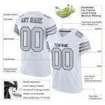 Custom White Silver-Black Mesh Authentic Football Jersey Custom White Silver-Black Mesh Authentic Football Jersey