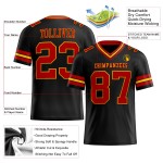 Custom Black Red-Gold Mesh Authentic Football Jersey Custom Black Red-Gold Mesh Authentic Football Jersey