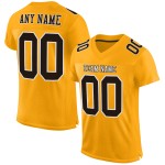 Custom Gold Brown-White Mesh Authentic Football Jersey Custom Gold Brown-White Mesh Authentic Football Jersey