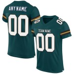 Custom Midnight Green White-Old Gold Mesh Authentic Football Jersey Custom Midnight Green White-Old Gold Mesh Authentic Football Jersey