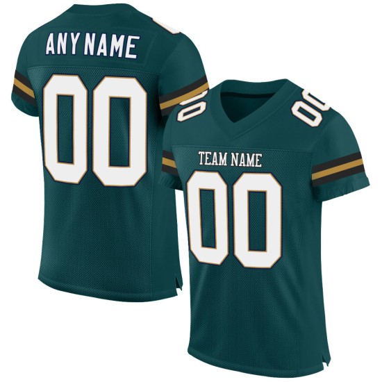 Custom Midnight Green White-Old Gold Mesh Authentic Football Jersey Custom Midnight Green White-Old Gold Mesh Authentic Football Jersey