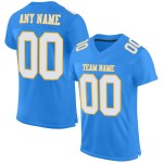 Custom Powder Blue White-Gold Mesh Authentic Football Jersey Custom Powder Blue White-Gold Mesh Authentic Football Jersey