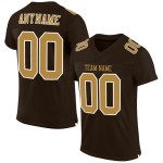 Custom Brown Old Gold-White Mesh Authentic Football Jersey Custom Brown Old Gold-White Mesh Authentic Football Jersey