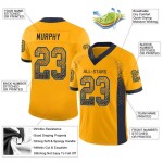 Custom Gold Navy-Powder Blue Mesh Drift Fashion Football Jersey Custom Gold Navy-Powder Blue Mesh Drift Fashion Football Jersey