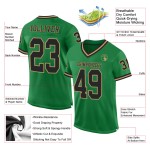 Custom Grass Green Black-Old Gold Mesh Authentic Throwback Football Jersey Custom Grass Green Black-Old Gold Mesh Authentic Throwback Football Jersey