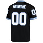 Custom Black White-Light Blue Mesh Authentic Throwback Football Jersey Custom Black White-Light Blue Mesh Authentic Throwback Football Jersey