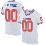 Custom White Orange-Royal Mesh Authentic Throwback Football Jersey Custom White Orange-Royal Mesh Authentic Throwback Football Jersey