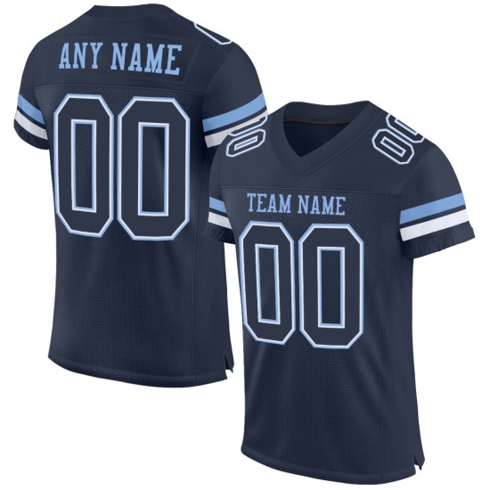 Custom Navy White-Light Blue Mesh Authentic Football Jersey Custom Navy White-Light Blue Mesh Authentic Football Jersey