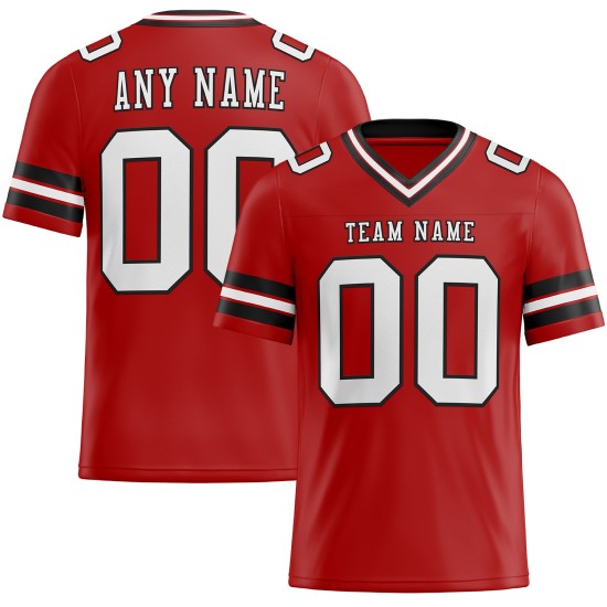 Custom Red White-Black Mesh Authentic Football Jersey Custom Red White-Black Mesh Authentic Football Jersey