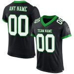 Custom Black White-Grass Green Mesh Authentic Football Jersey Custom Black White-Grass Green Mesh Authentic Football Jersey