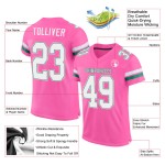 Custom Pink White-Kelly Green Mesh Authentic Football Jersey Custom Pink White-Kelly Green Mesh Authentic Football Jersey
