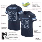 Custom Navy White-Light Blue Mesh Authentic Football Jersey Custom Navy White-Light Blue Mesh Authentic Football Jersey