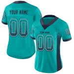 Custom Aqua Navy-White Mesh Drift Fashion Football Jersey Custom Aqua Navy-White Mesh Drift Fashion Football Jersey