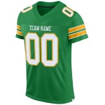 Custom Grass Green White-Gold Mesh Authentic Football Jersey Custom Grass Green White-Gold Mesh Authentic Football Jersey