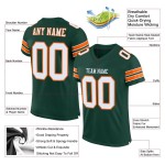 Custom Green White-Orange Mesh Authentic Football Jersey Custom Green White-Orange Mesh Authentic Football Jersey