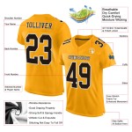 Custom Gold Brown-White Mesh Authentic Football Jersey Custom Gold Brown-White Mesh Authentic Football Jersey