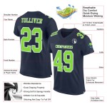 Custom Navy Neon Green-White Mesh Authentic Football Jersey Custom Navy Neon Green-White Mesh Authentic Football Jersey