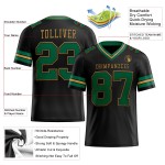 Custom Black Kelly Green-Old Gold Mesh Authentic Football Jersey Custom Black Kelly Green-Old Gold Mesh Authentic Football Jersey