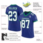 Custom Royal White-Kelly Green Mesh Authentic Football Jersey Custom Royal White-Kelly Green Mesh Authentic Football Jersey