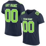 Custom Navy Neon Green-White Mesh Authentic Football Jersey Custom Navy Neon Green-White Mesh Authentic Football Jersey