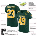 Custom Green Gold-White Mesh Authentic Football Jersey Custom Green Gold-White Mesh Authentic Football Jersey